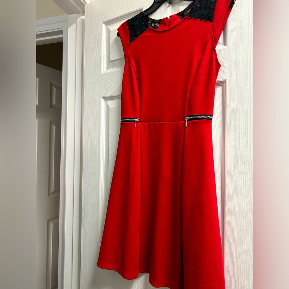 Red sheath dress